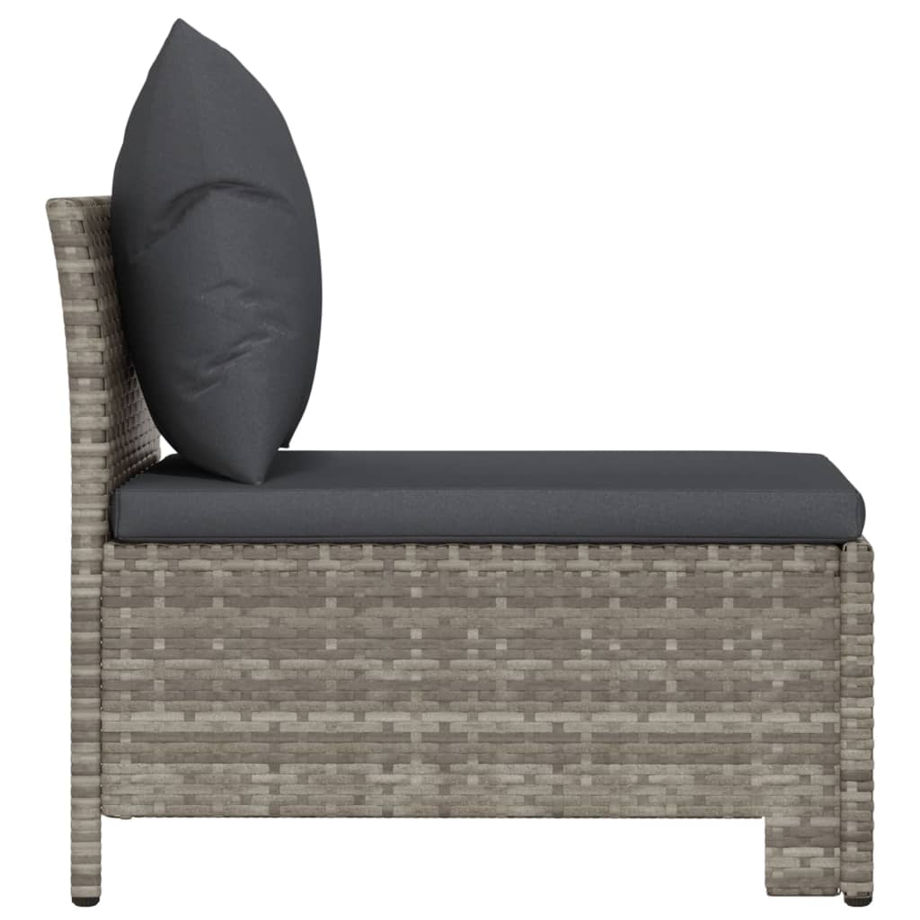 Gray Poly Rattan Patio Sofa with Cushion R855775