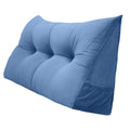 Large Bolster Cushion Wedge Pillow with Removable Cover and Two Side Pockets Steel Blue Twin 39 inches J2413