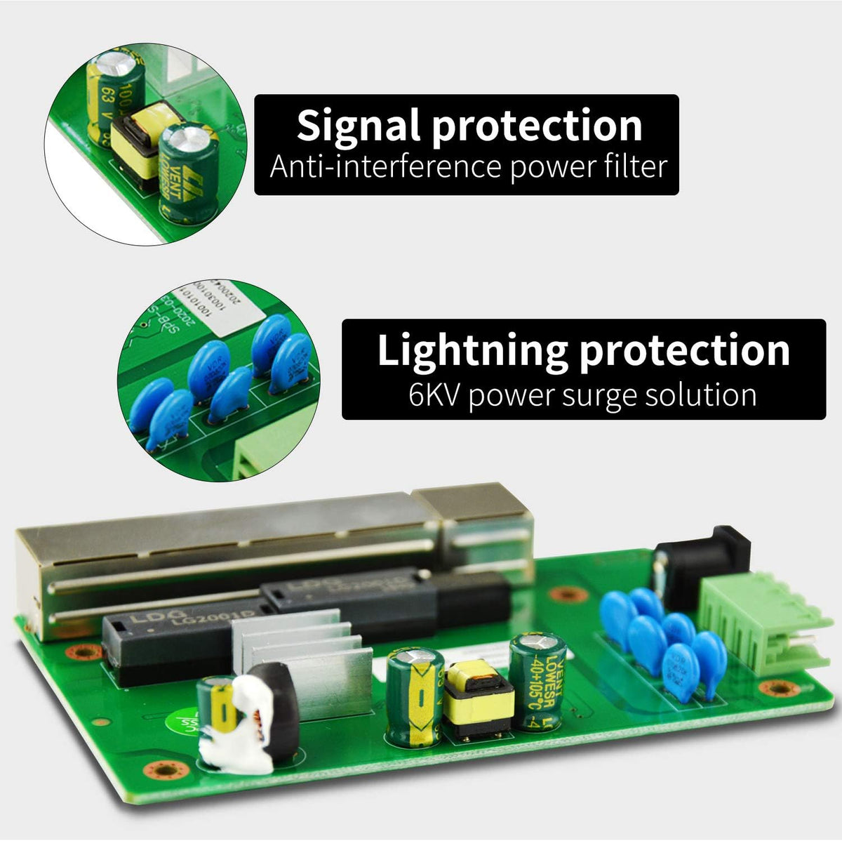 5-Port Hardened Industrial DIN-Rail Switch, 100Mbps, Pack of 2 V8661
