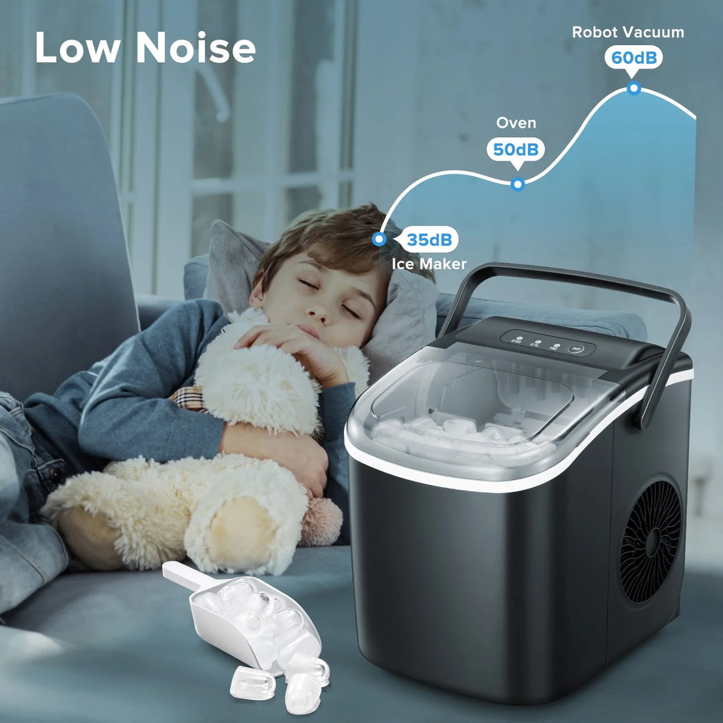 Portable Countertop Ice Maker 26lbs/24H Black W768889