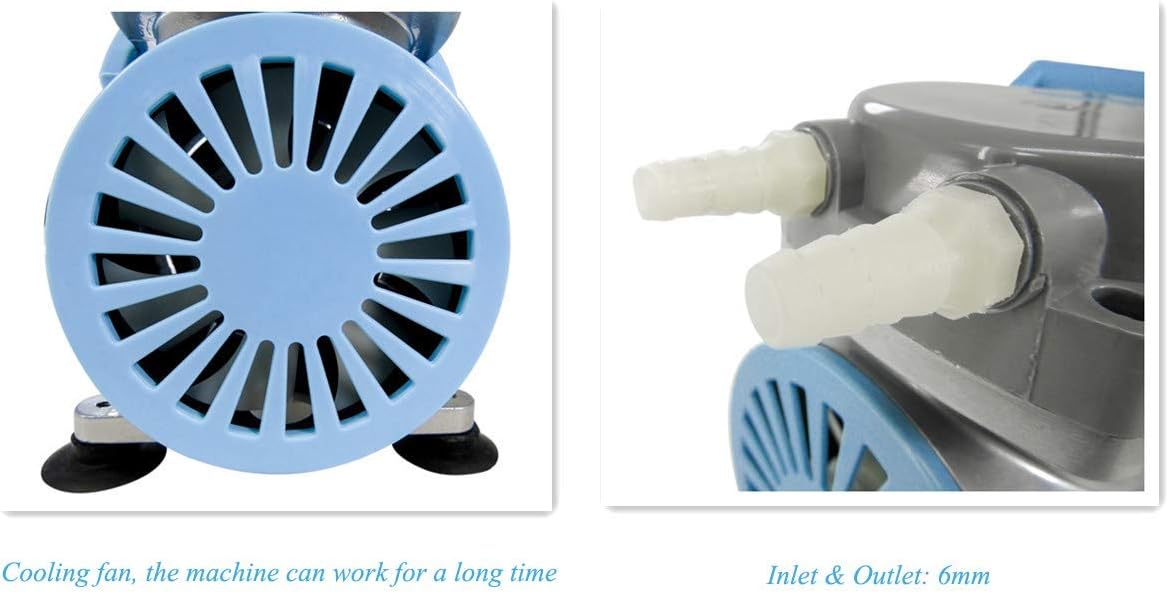 Oilless Diaphragm Vacuum Pump 12L/min 0.5CFM 110V US Plug L855120