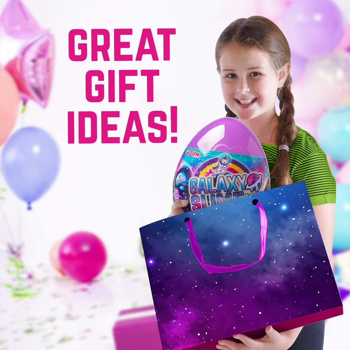Egg Surprise Galaxy Slime Kit, 41 Pieces, 9.5 Inches High T2984