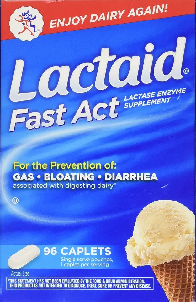 Lactase Enzyme Supplement 96 Caplets Q714