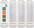 4 Rolls 18" x 1500 Ft 55 Gauge Clear Stretch Film R584