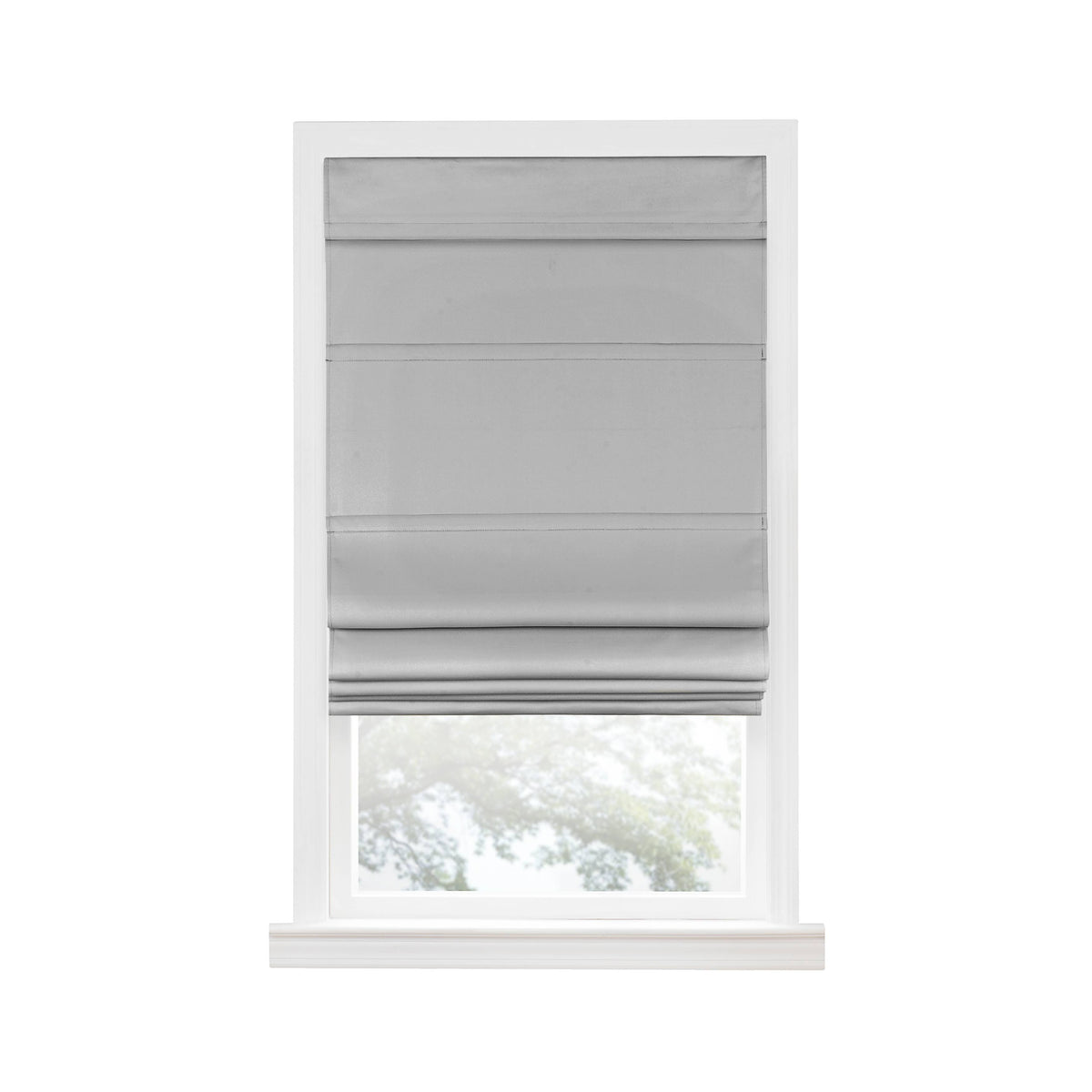 Grey Cordless Blackout Roman Window Shade K3770