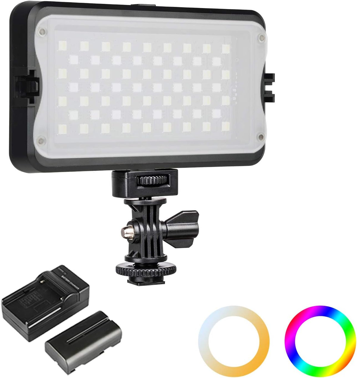 2 Packs RGB LED Camera Video Light Kit with Tripod X43664