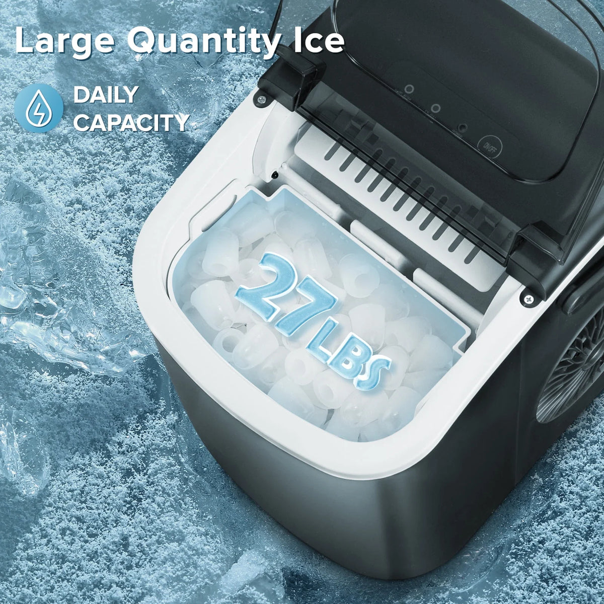 Portable Countertop Ice Maker 26lbs/24H Black W768889