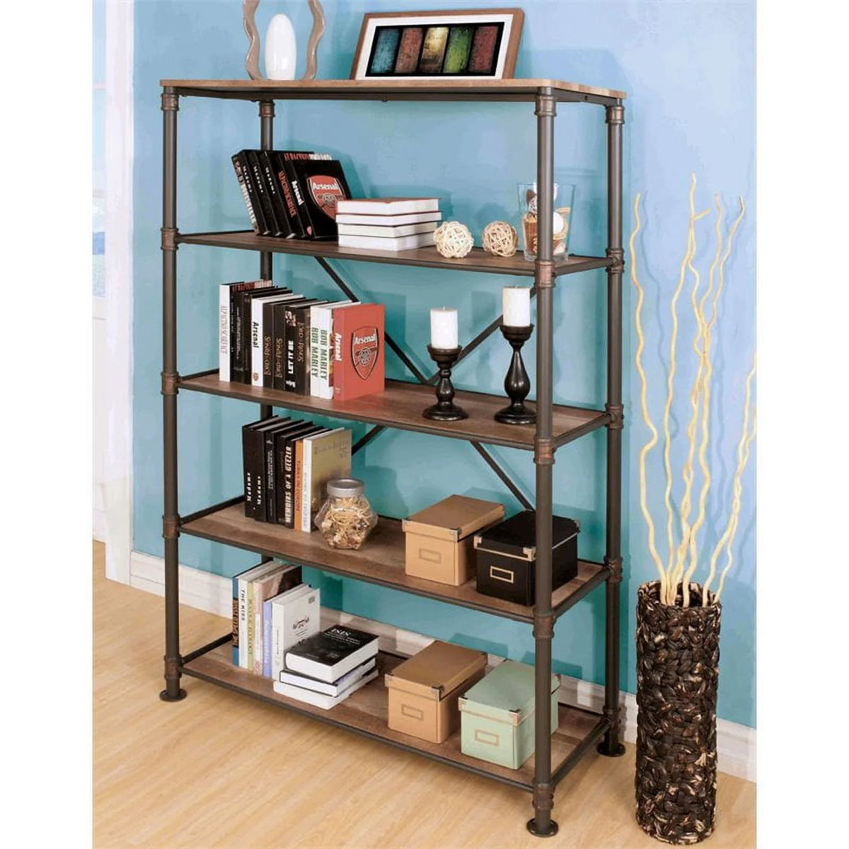 4-Shelf Metal Bookcase R513835