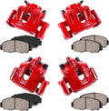 Red Powder Coated Caliper + Ceramic Brake Pads Kit Z27805