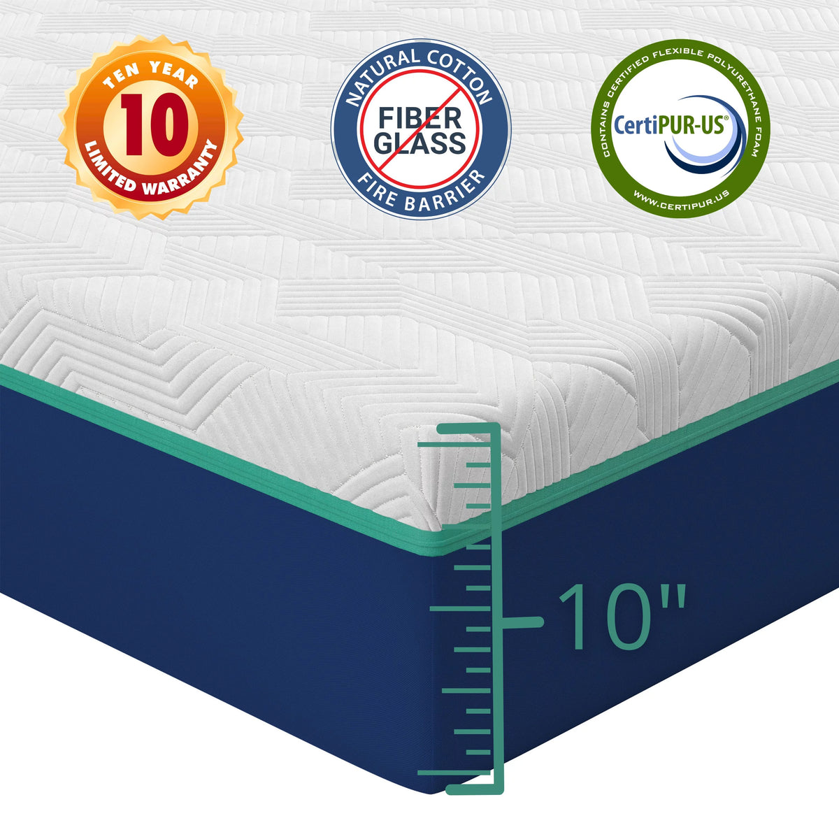 10" Hybrid Memory Foam Pocket Spring Twin Mattress Y223