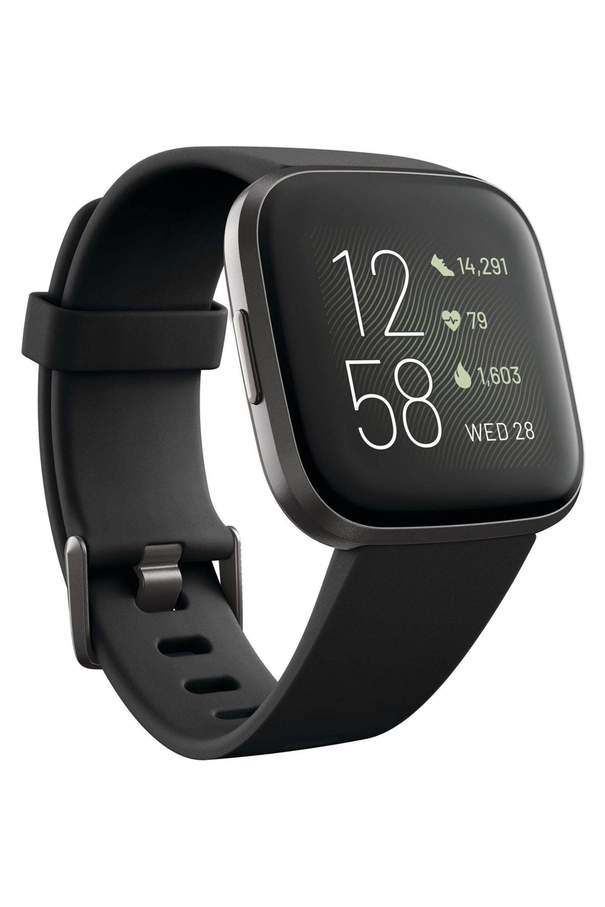 Black 40mm Aluminum Smartwatch with Silicone Band O5048