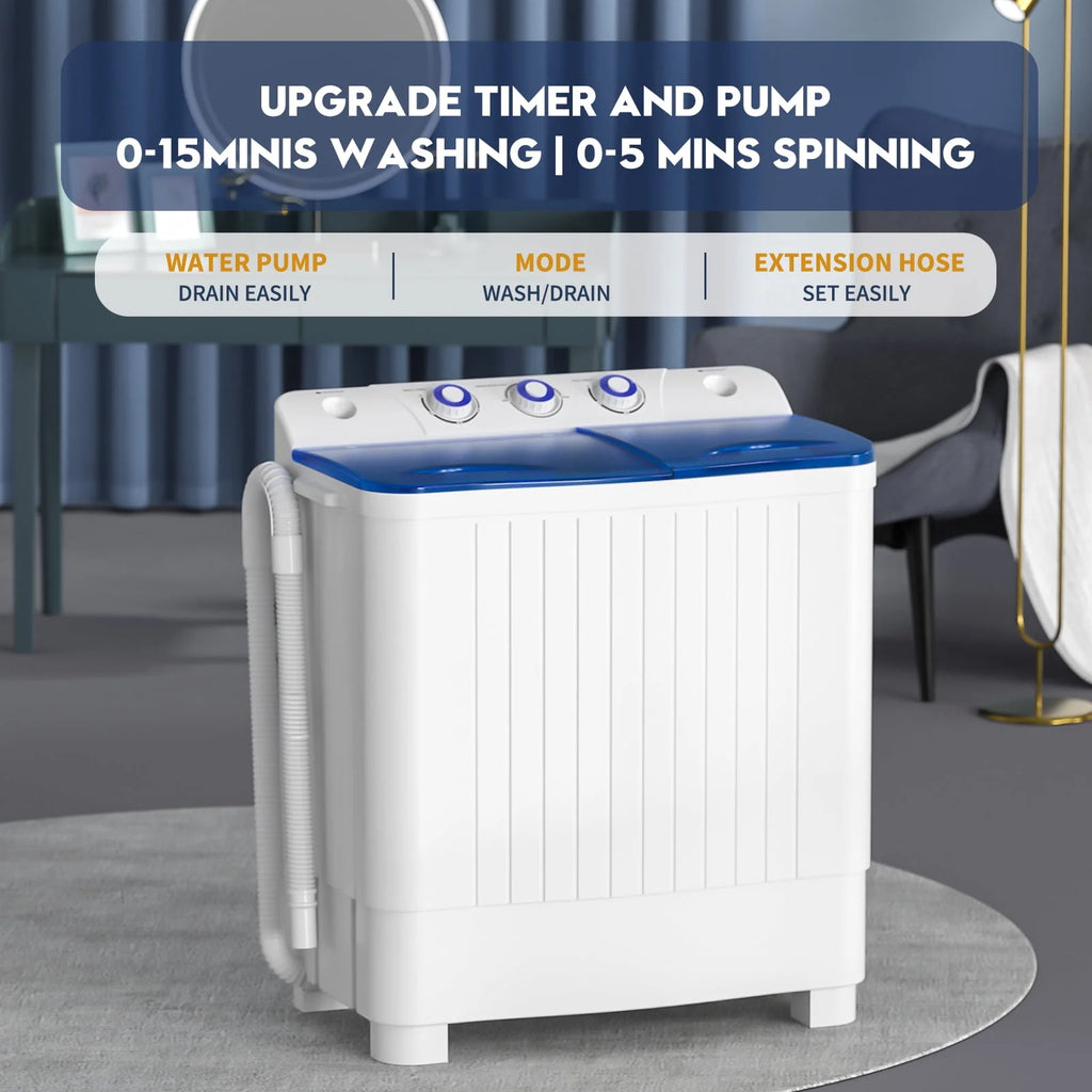 Portable 20lbs Twin Tub Semi-Automatic Washing Machine N57149