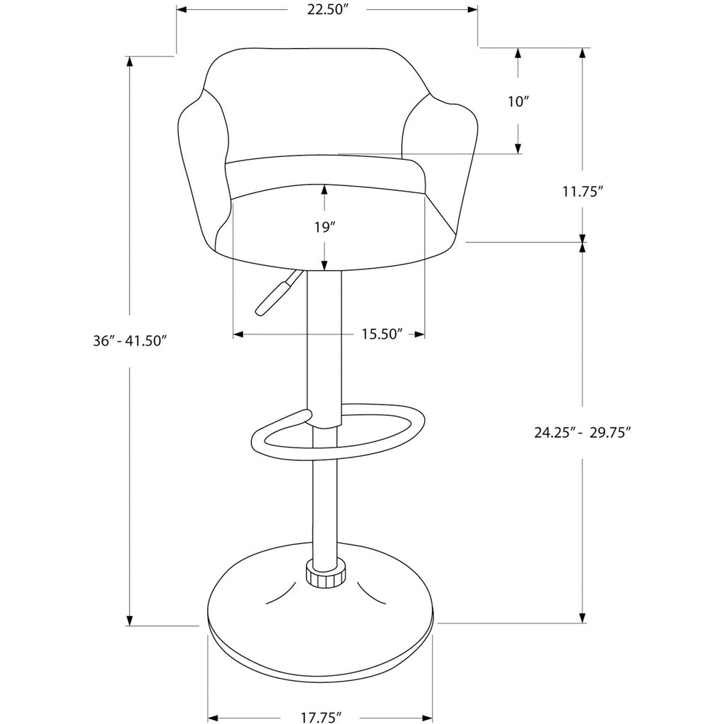 Gray Hydraulic Lift Adjustable Barstool W60227
