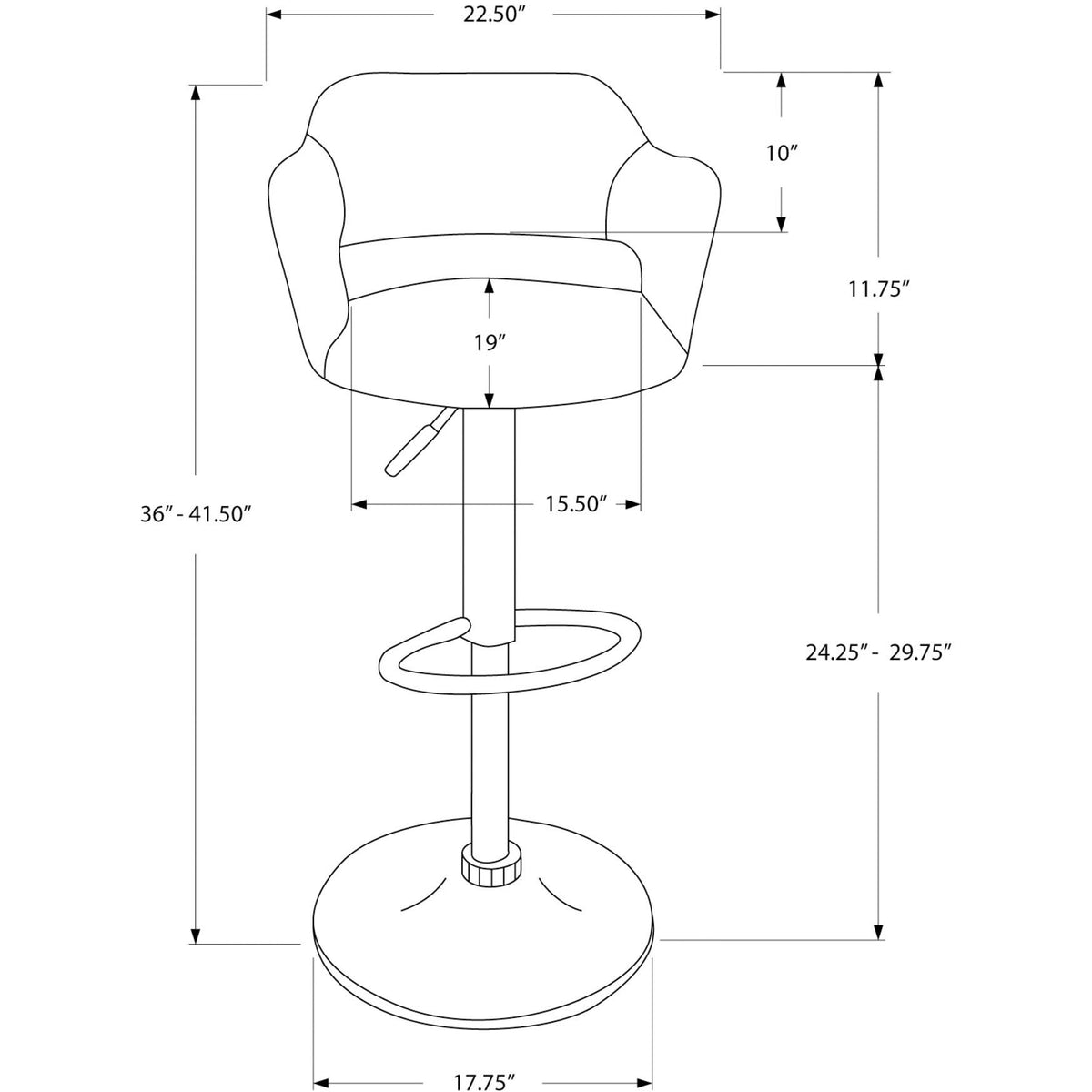 Gray Hydraulic Lift Adjustable Barstool W60227