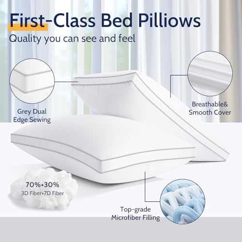 King Size Set of 2 Down Alternative Pillows Z7126