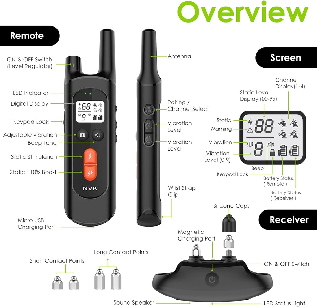 Rechargeable Dog Training Collar with Remote, 3 Modes, Waterproof, Pack of 2 R73197