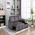 Gray Velvet Reversible Sleeper Sofa with Storage Chaise R95993