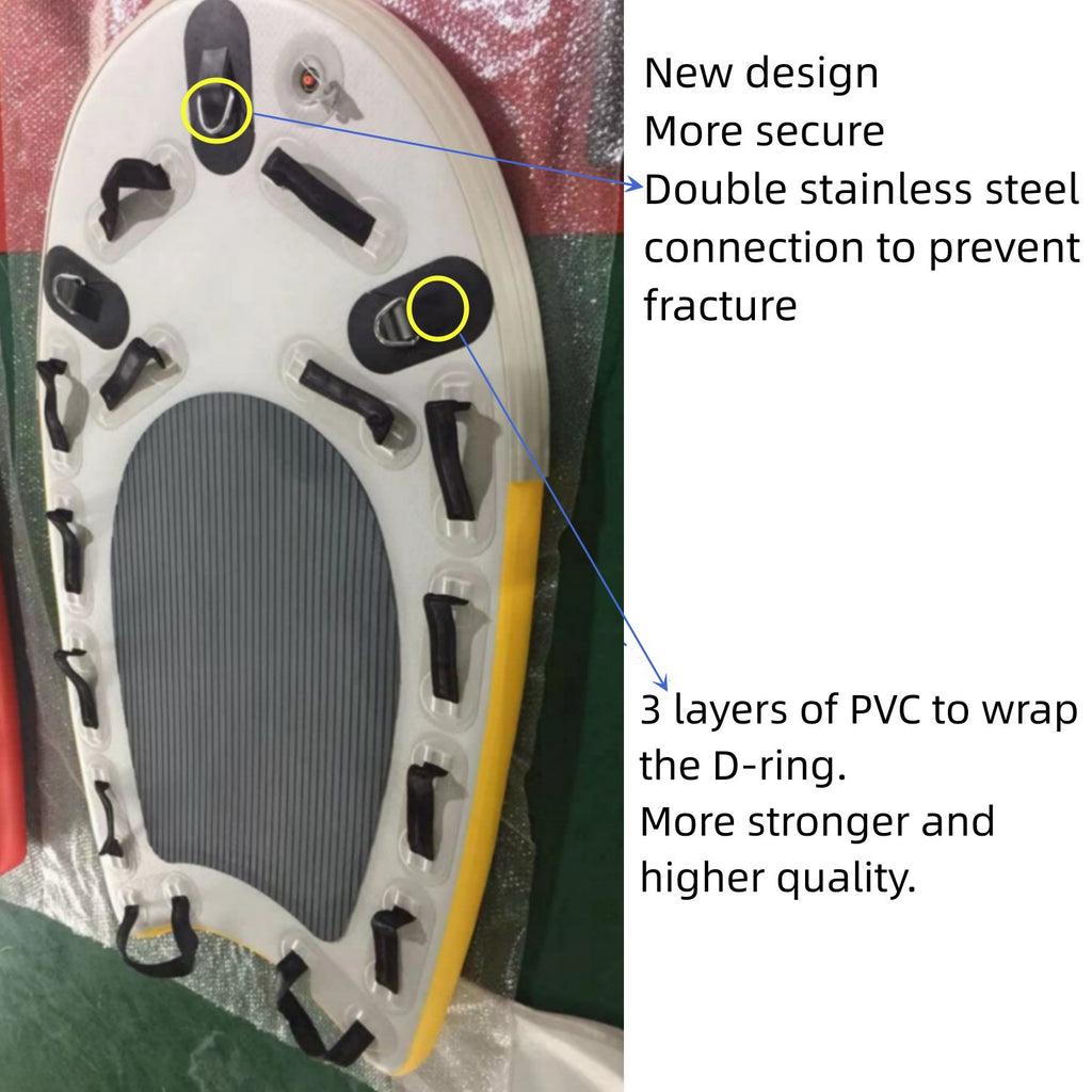 PVC Inflatable Water Rescue Sled Floating Mat Surfing Board O473