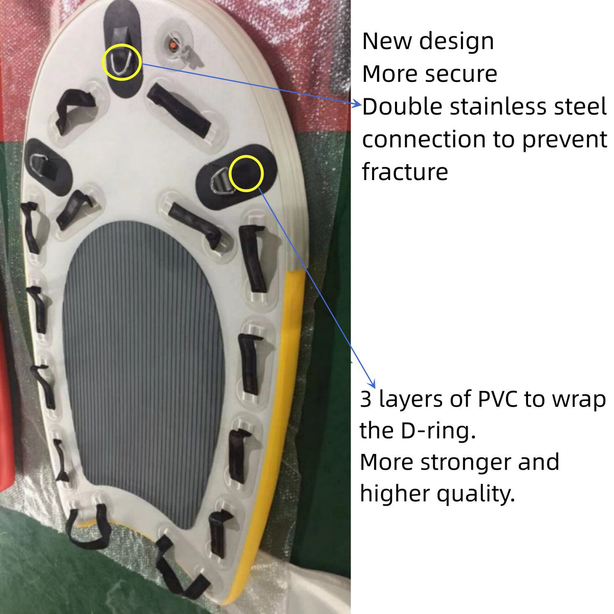 PVC Inflatable Water Rescue Sled Floating Mat Surfing Board O473