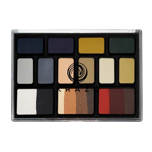 12 Color Water Activated Face Paint Palette with 2 Brushes B488