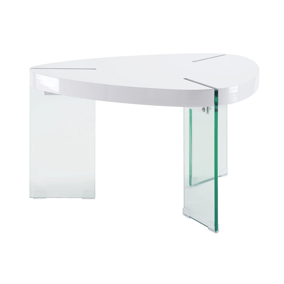 White High Gloss & Clear Glass Coffee Table X834752