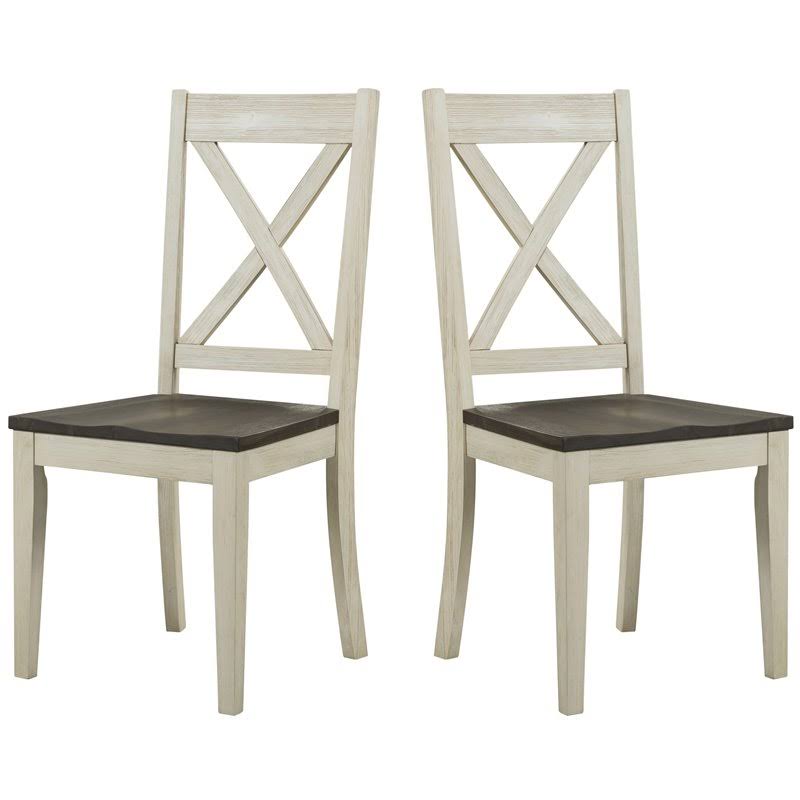 Cocoa / Chalk X-Back Side Dining Chair Set of 2 G568539