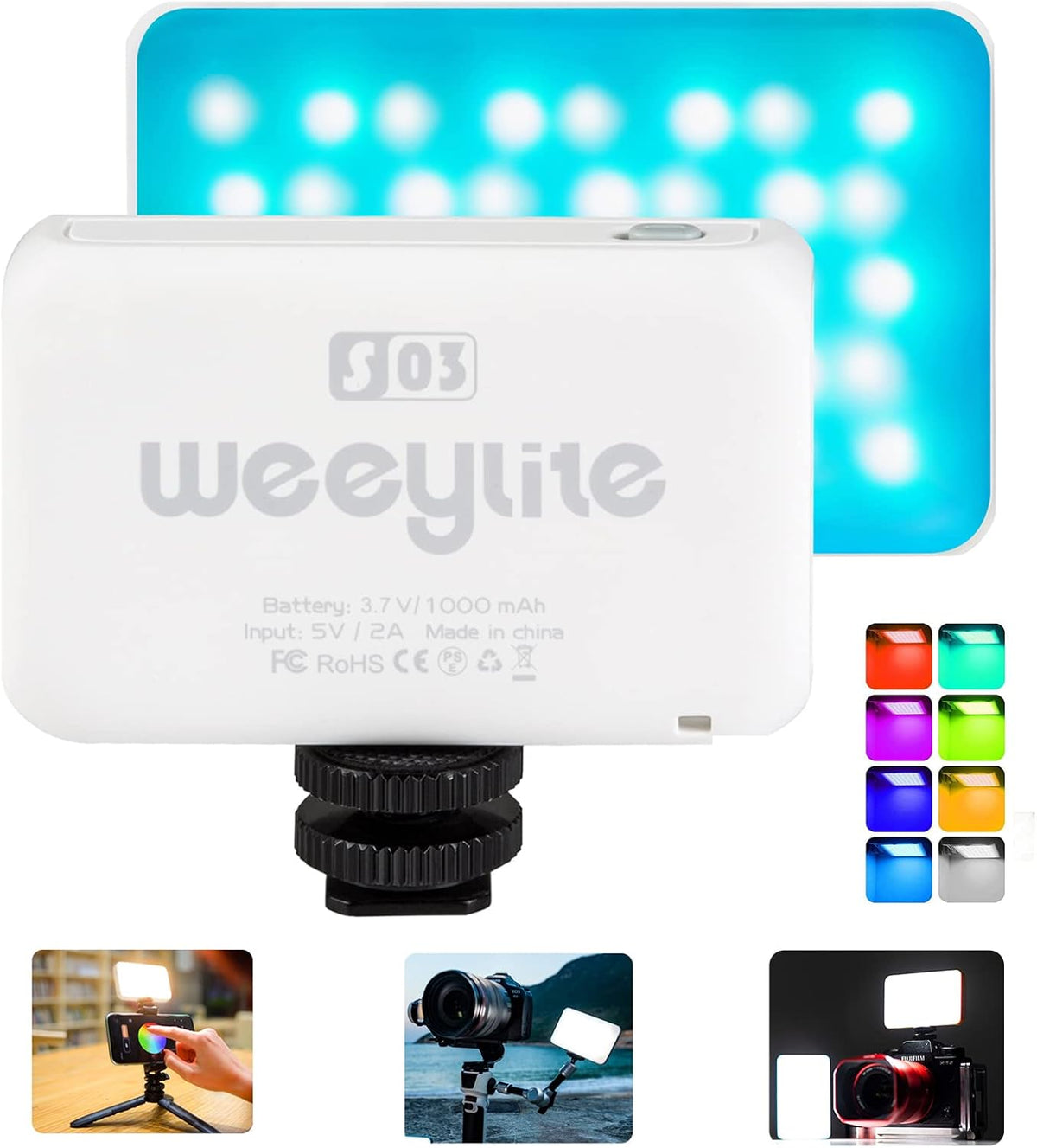 2 Packs RGB LED Camera Video Light Kit with Tripod X43664