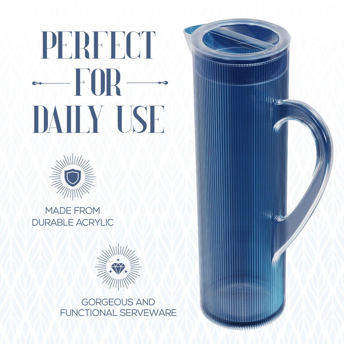 Acrylic Water Pitcher with Lid, 50 Ounces Q261140