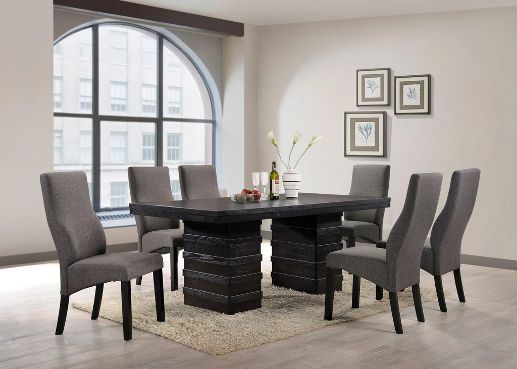 71" Cappuccino Wood Pedestal Dining Table U384