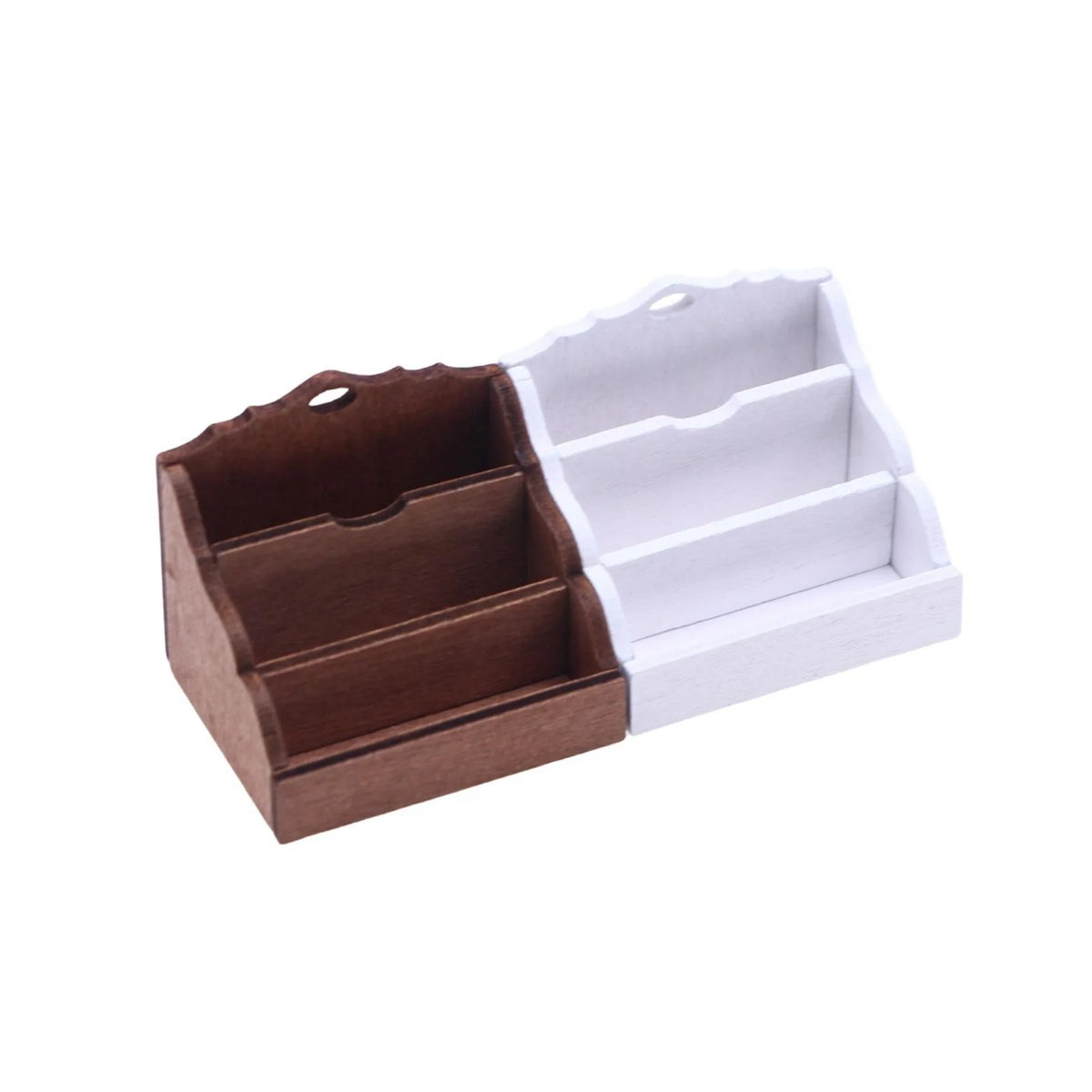 White 1:12 Scale Dollhouse Miniature Magazine Paper Rack Q3010