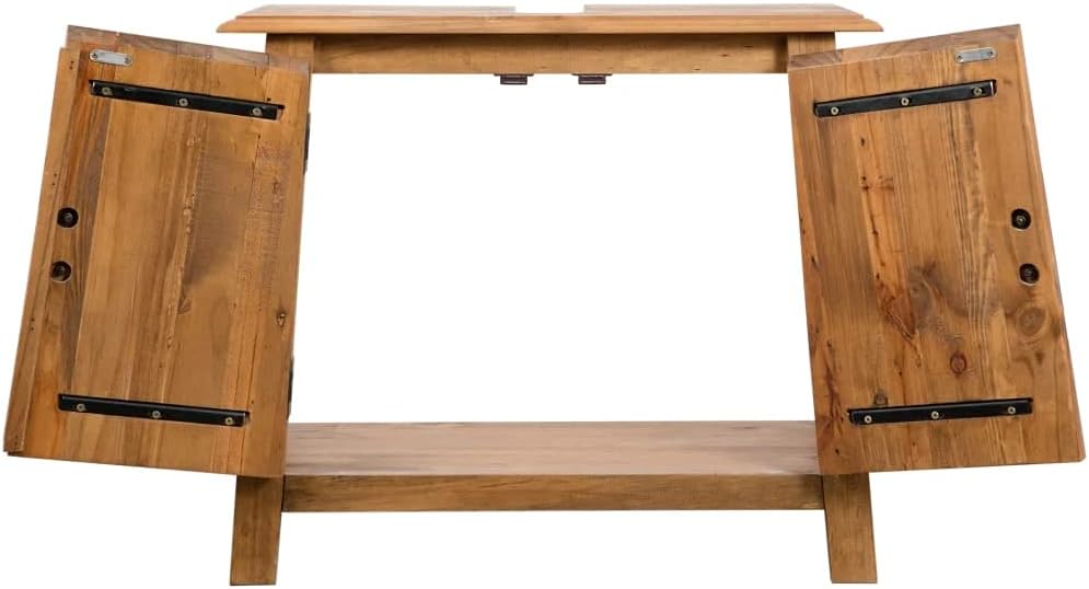 Solid Recycled Pinewood Bathroom Vanity Cabinet Y785463