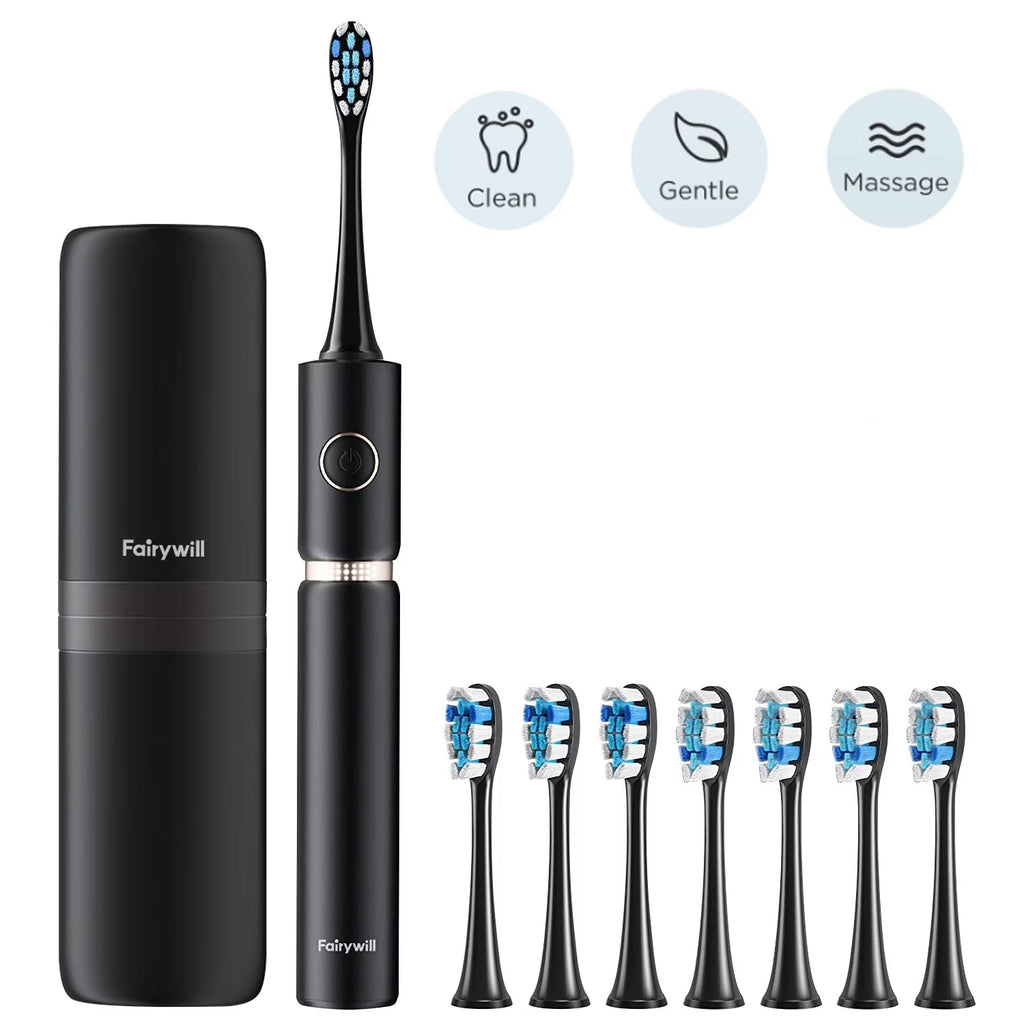 Rechargeable UltraSonic Electric Toothbrush with Travel Case & 8 Brush Heads Q981