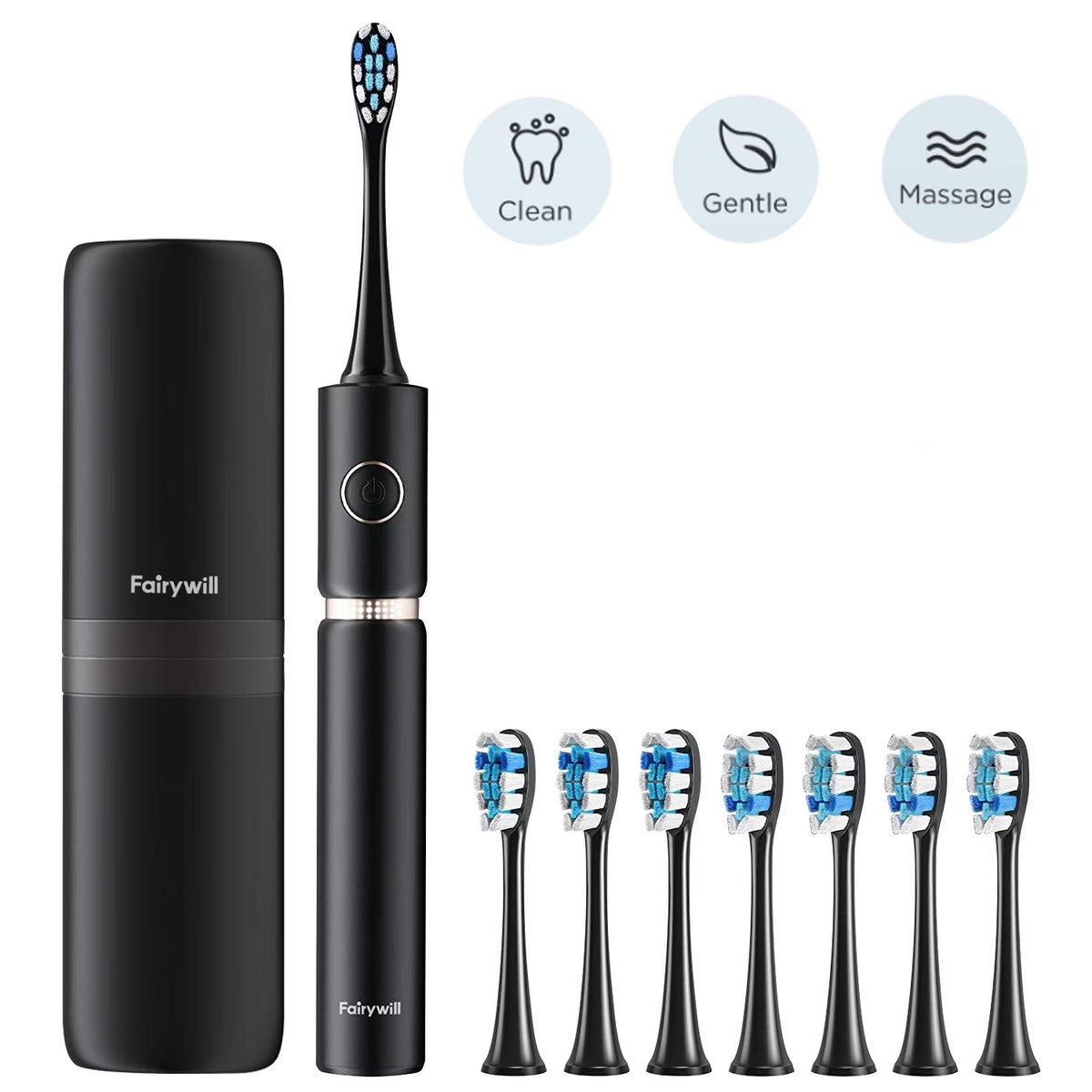 Rechargeable UltraSonic Electric Toothbrush with Travel Case & 8 Brush Heads Q981