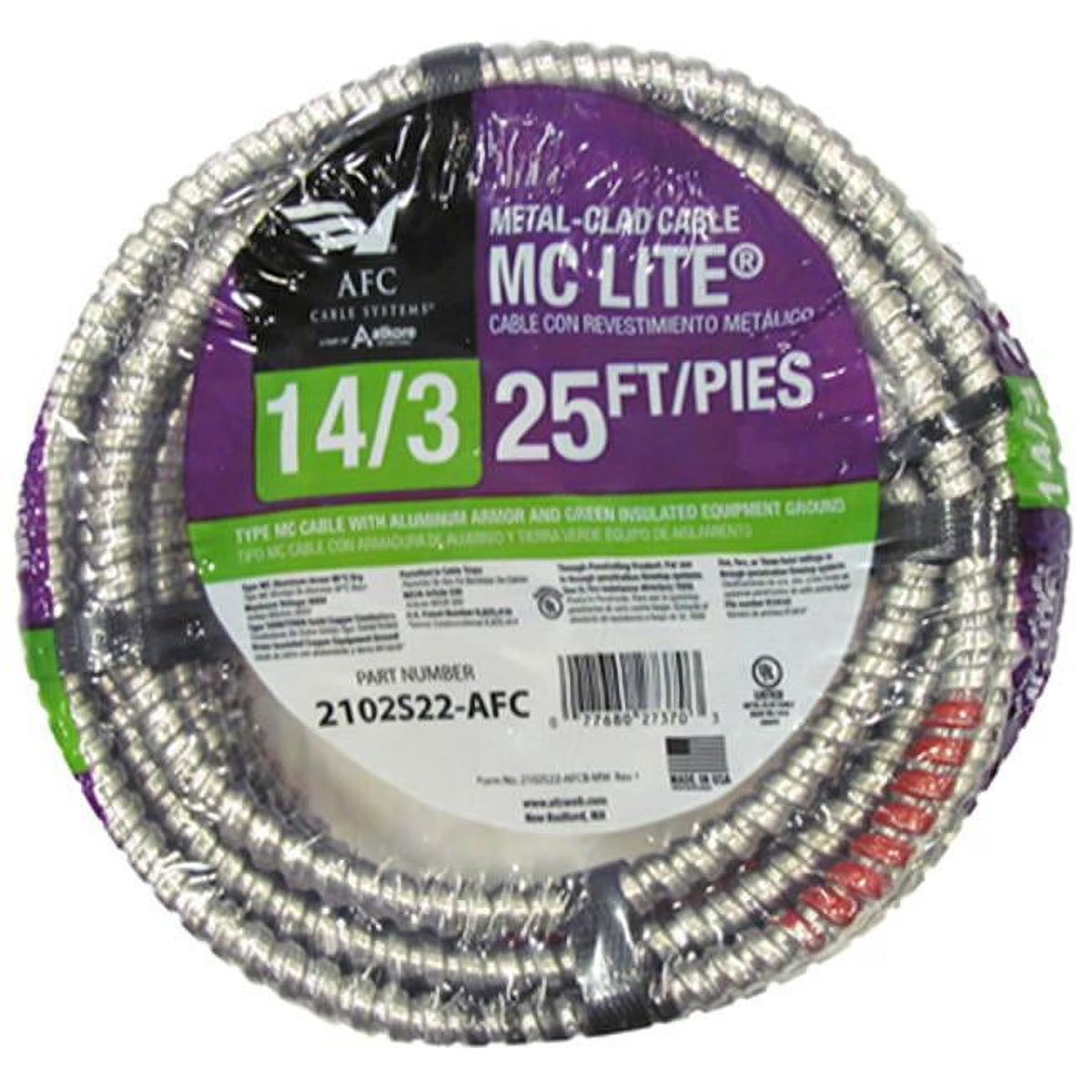 25 ft. 3 Conductor Aluminum Metal Clad Flexible Conduit E975