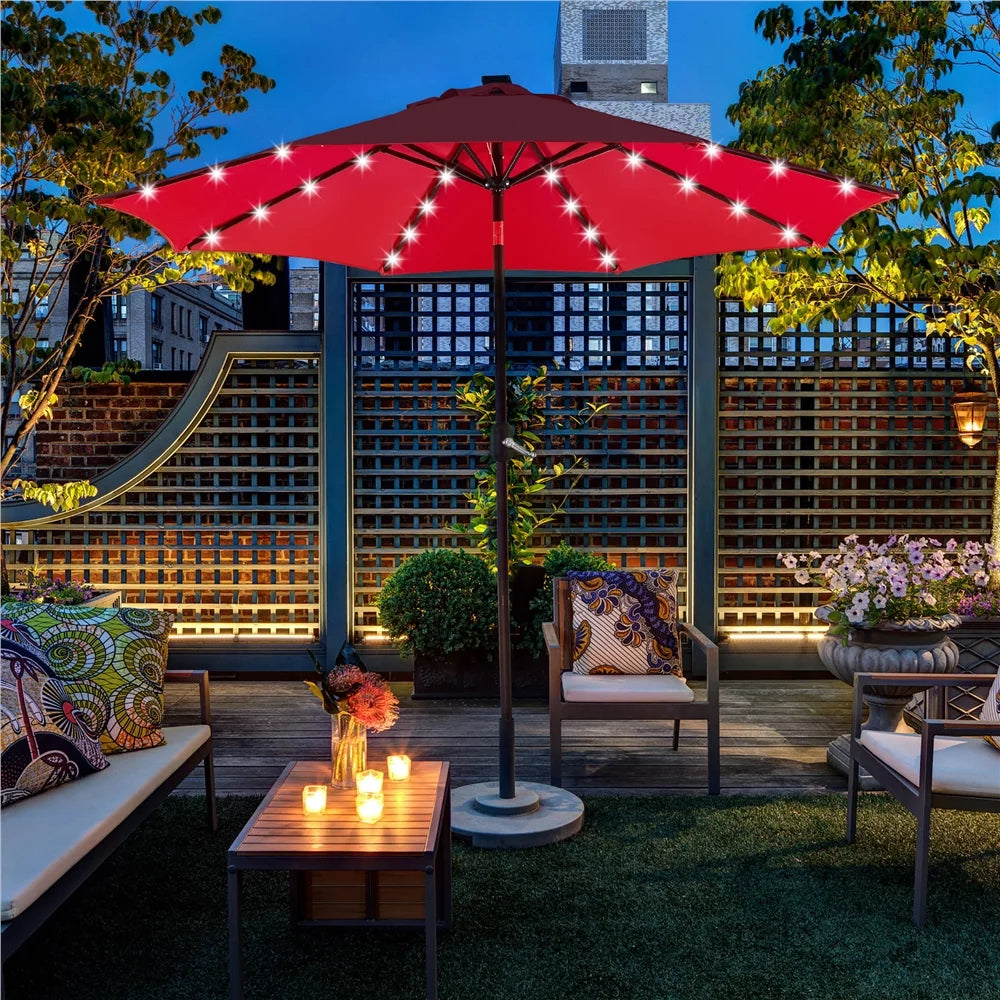 7.5ft Patio Umbrella with LED Lights F428
