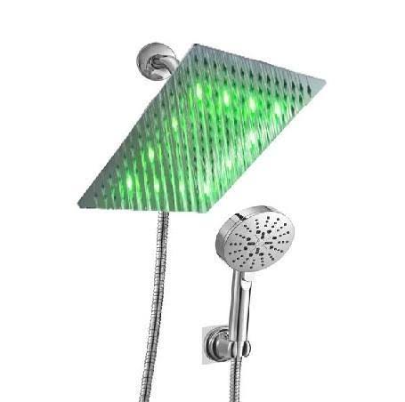 Brushed Nickel LED Digital Display Shower System with Rough-In Valve D284840