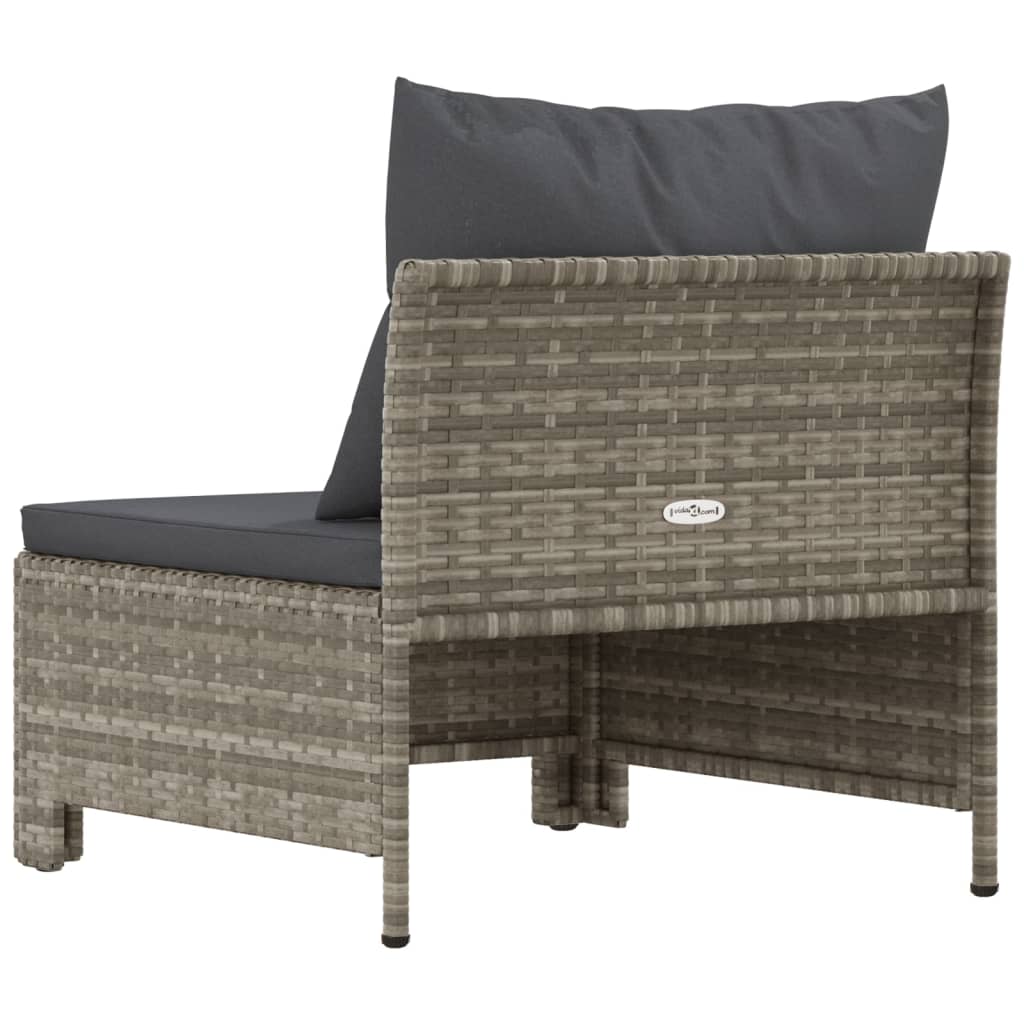 Gray Poly Rattan Patio Sofa with Cushion R855775