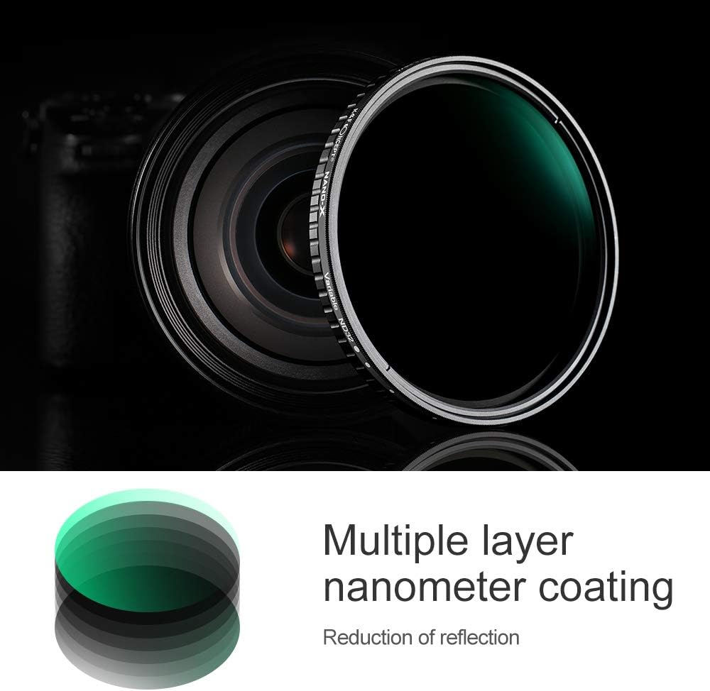 77mm Variable ND Filter ND2-ND32 Camera Lens Filter with Multi-Layer Coatings Pack of 2 R78551