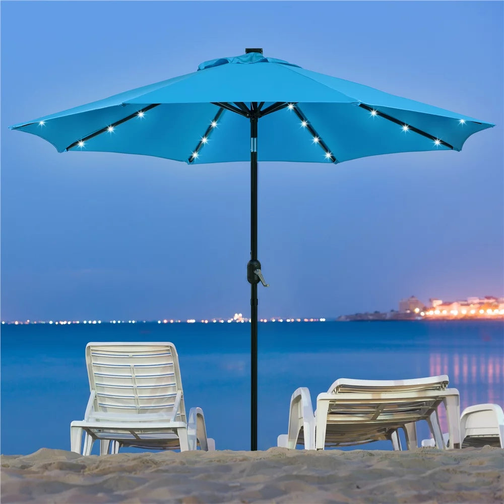 7.5ft Patio Umbrella with LED Lights F428