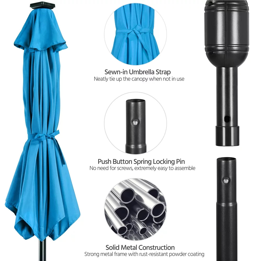 7.5ft Patio Umbrella with LED Lights F428