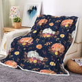 Orange Pumpkins Leaves Throw Blanket 60x80 inches M173962
