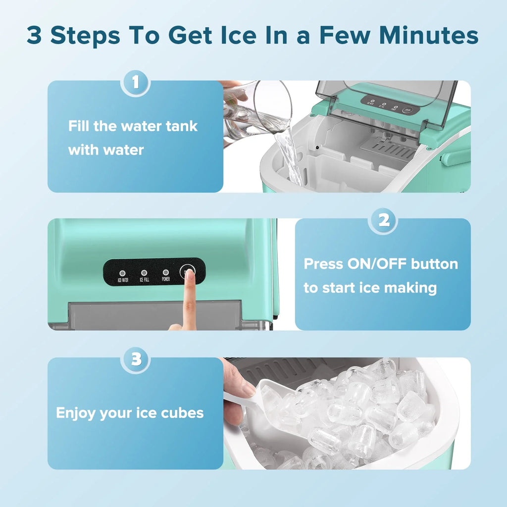 Portable Countertop Ice Maker 26lbs/24H Black W768889