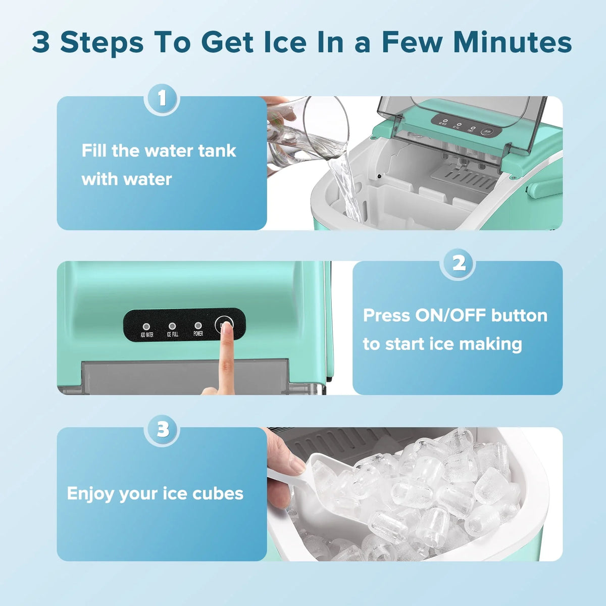 Portable Countertop Ice Maker 26lbs/24H Black W768889