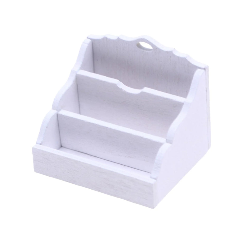 White 1:12 Scale Dollhouse Miniature Magazine Paper Rack Q3010