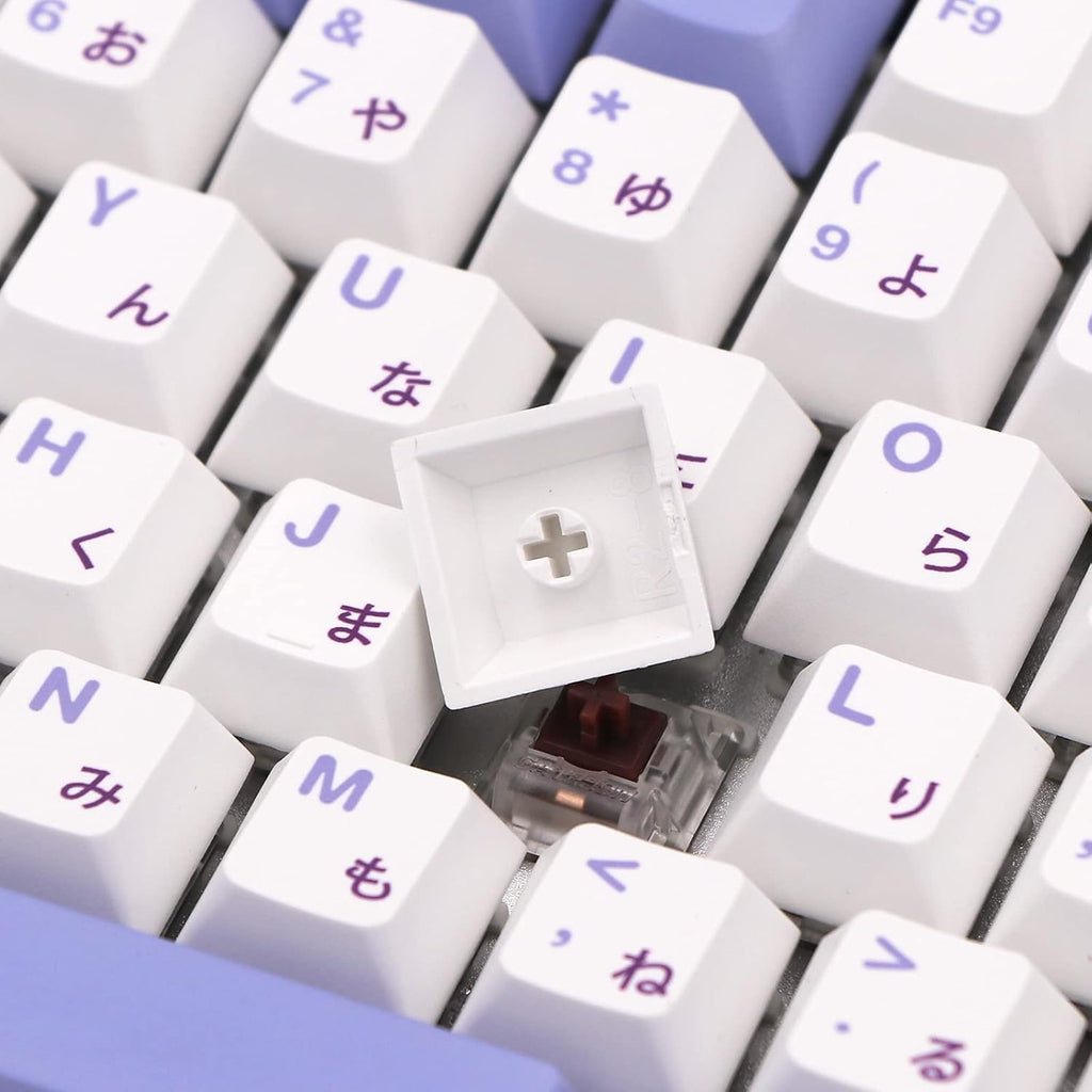 Purple White PBT Keycap Set for Mechanical Keyboards, 135 Key, Cherry Profile E304