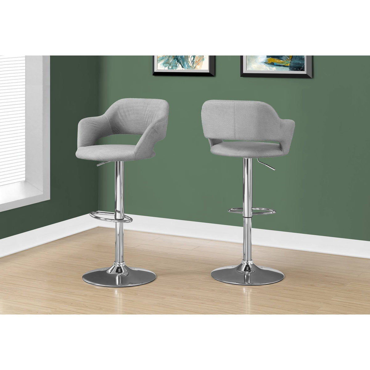 Gray Hydraulic Lift Adjustable Barstool W60227