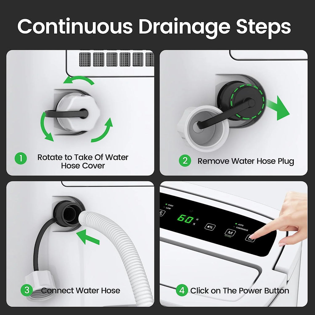 80 Pints Energy Star Home Dehumidifier with Drain Hose Y535