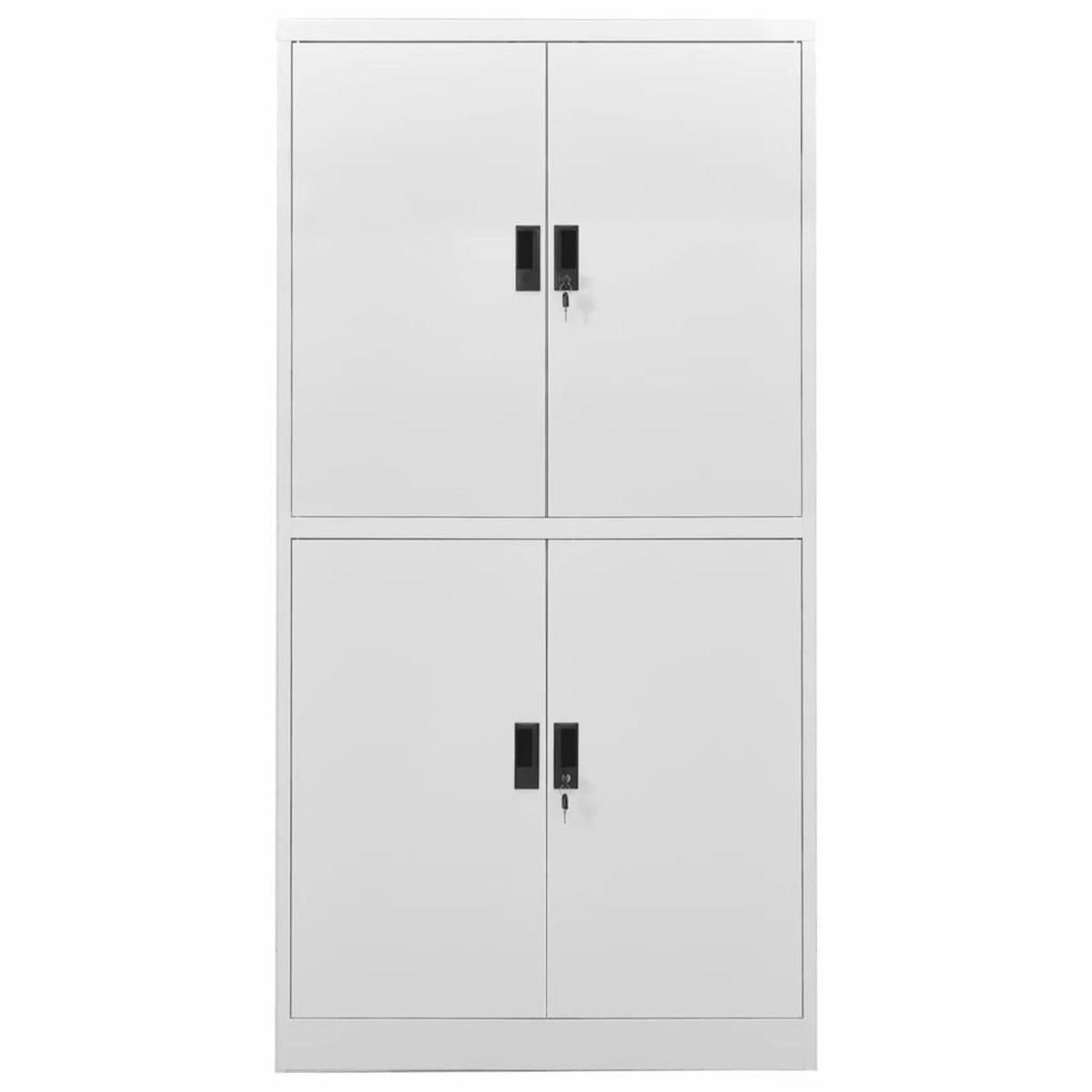 Light Gray Steel Office Cabinet with 4 Doors and Adjustable Shelves R4435