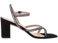 Black Suede Crystal Embellished Sandals H17458