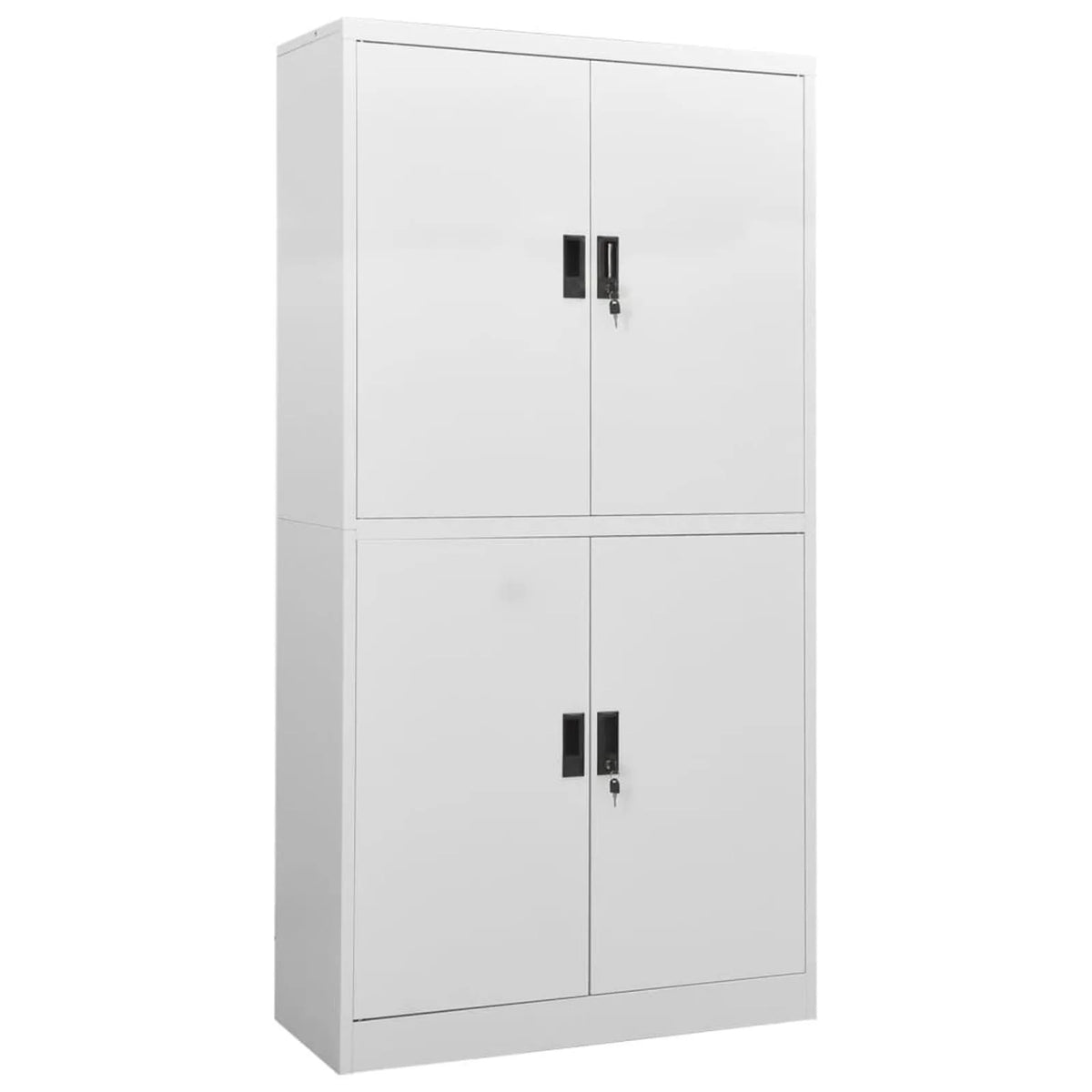 Light Gray Steel Office Cabinet with 4 Doors and Adjustable Shelves R4435